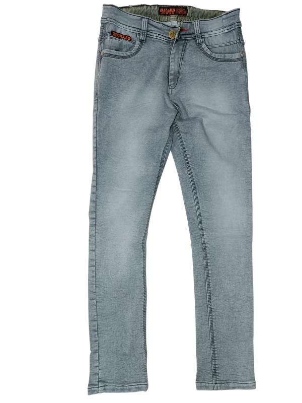 grey Stretchable denim jeans men's slim fit - Image 3